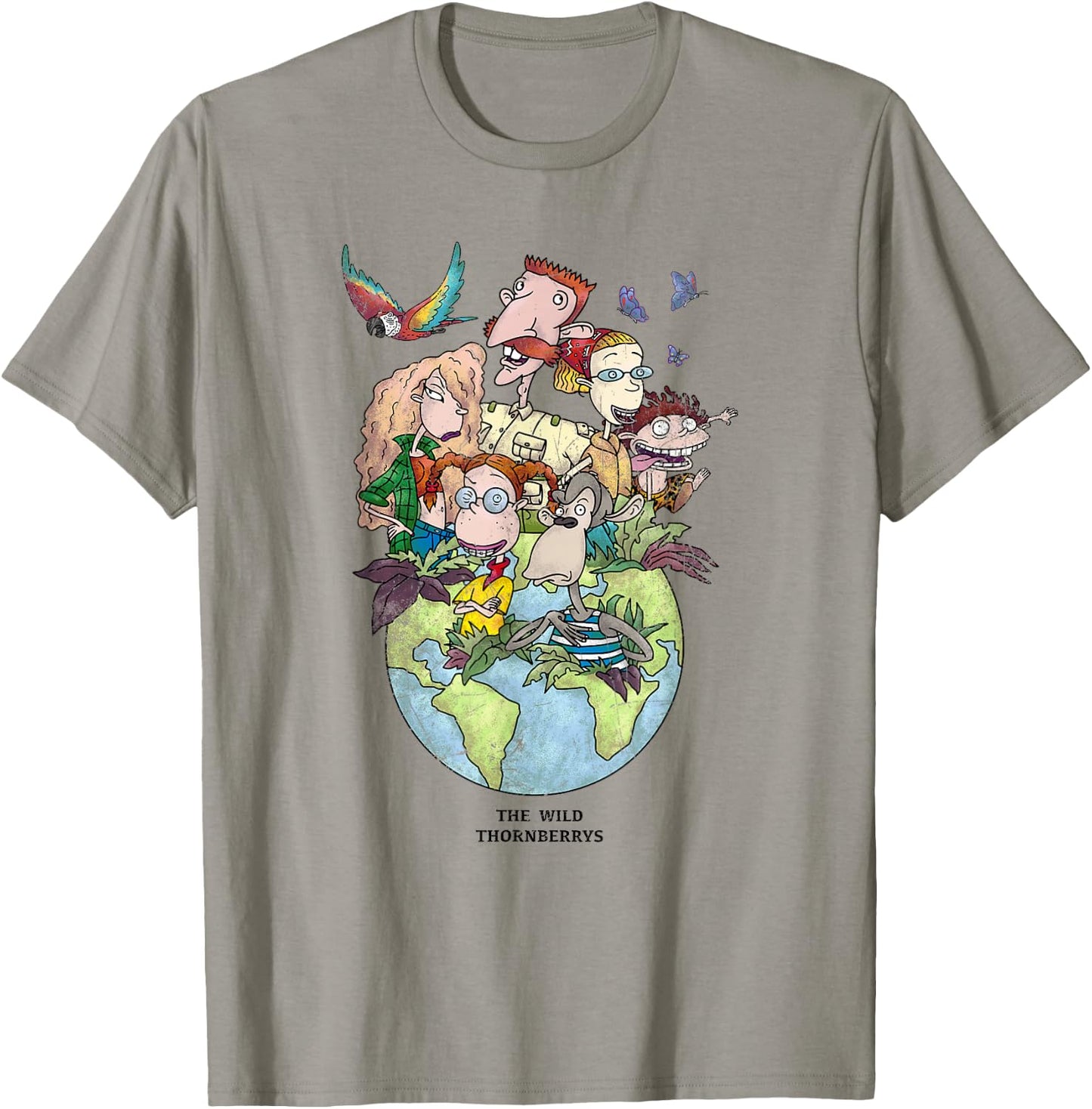 The Wild Thornberry's Earth Day Distressed Group Shot T-Shirt - T-Shirt | Sand