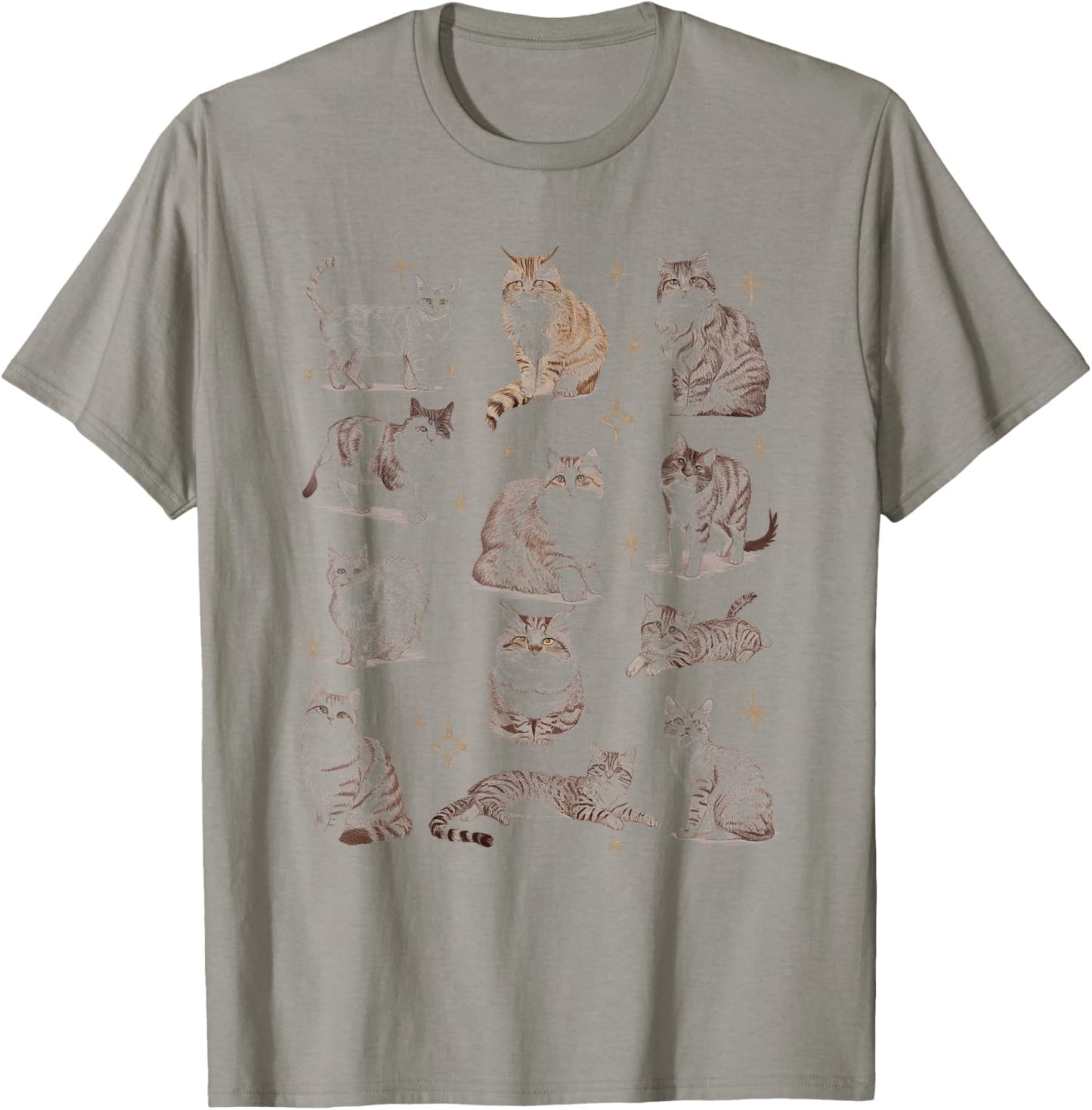 Vintage 90s Tattoo Cat Retro Kitten Nature Funny Cats T-Shirt - T-Shirt | Sand