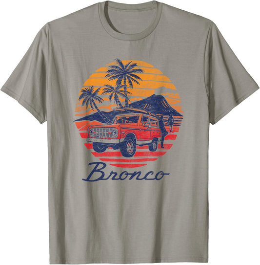 Ford - Bronco Retro Tropical Beach Sunset Men Women Kids T-Shirt - T-Shirt | Sand