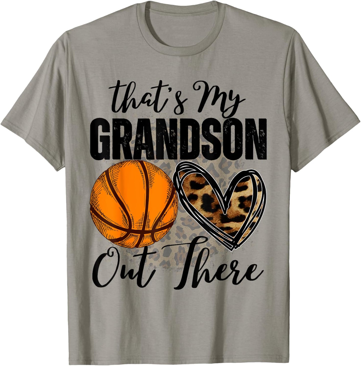 That's My Grandson Out There basketball Grandma Grandpa Cute T-Shirt - T-Shirt | Sand