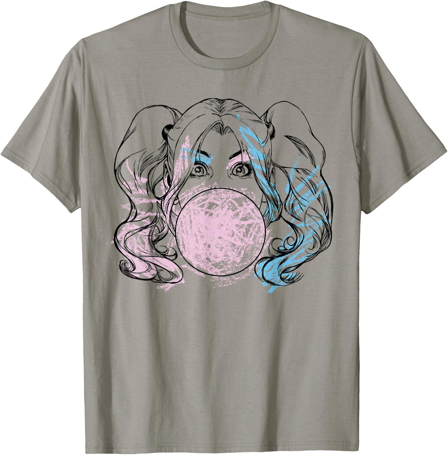 DC Comics Batman Harley Quinn Crayon Outline Small T-Shirt - T-Shirt | Sand