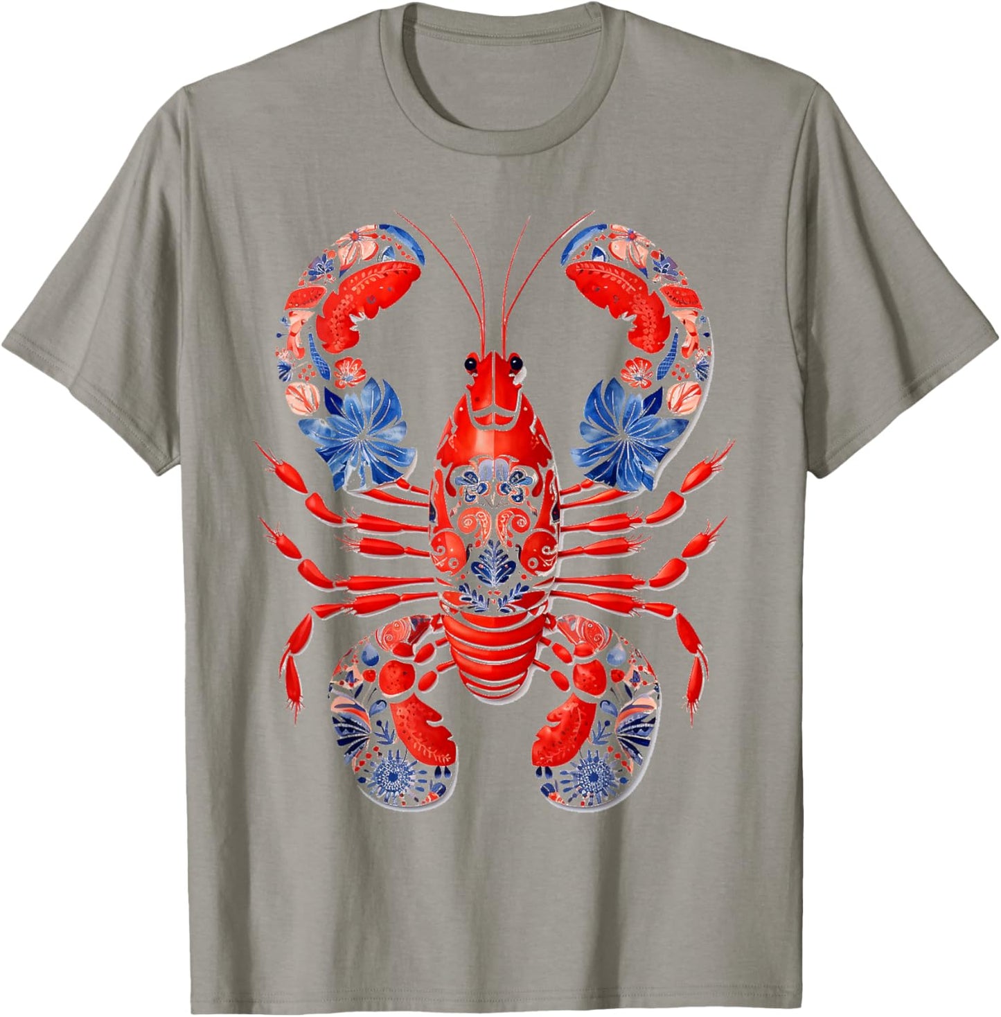 Lobster Animal Print Motif Nature Portrait Lobster T-Shirt - T-Shirt | Sand