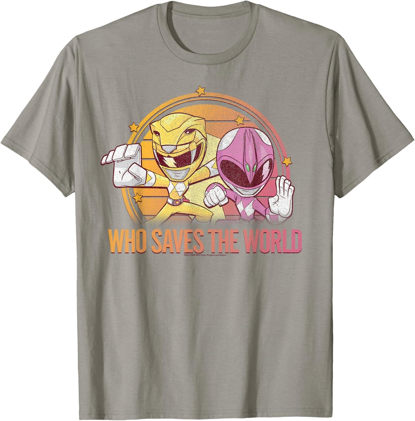 Power Rangers Pink & Yellow Ranger Who Saves The World T-Shirt - T-Shirt | Sand