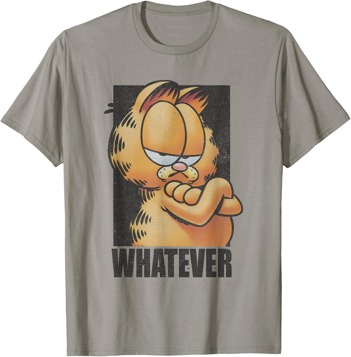 Garfield Whatever Retro Vintage Grumpy Orange Cat Poster T-Shirt - T-Shirt | Sand
