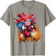 Chicken USA Flag Funny Chicken Lovers Mom Dad 4th of July Women Kids Men T-Shirt - T-Shirt | Sand