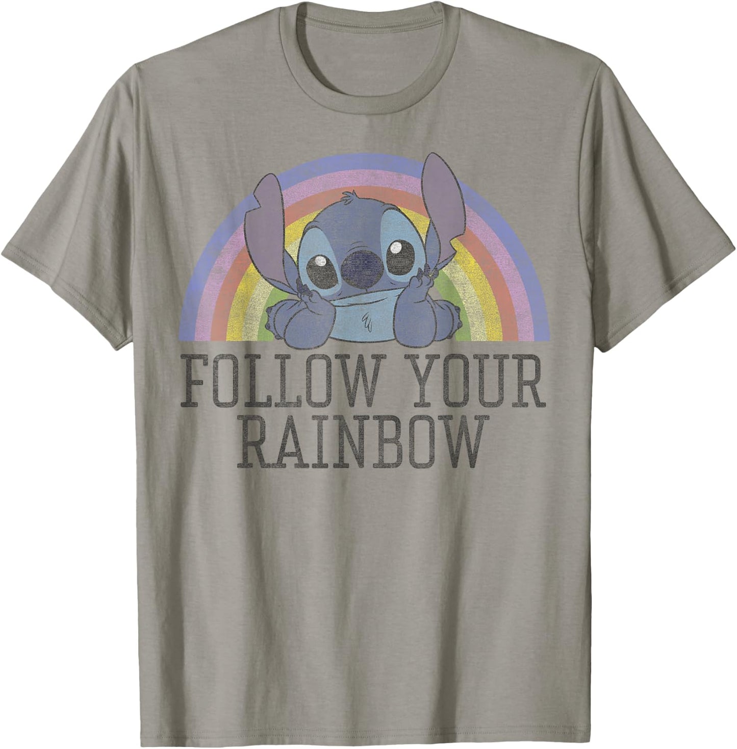 Disney Lilo & Stitch Follow Your Rainbow T-Shirt - T-Shirt | Sand