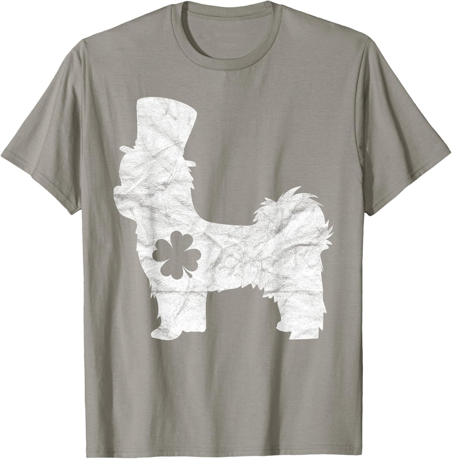 Retro Shih Tzu Hat Gift Irish Shamrock Dog St Patrick's Day T-Shirt - T-Shirt | Sand