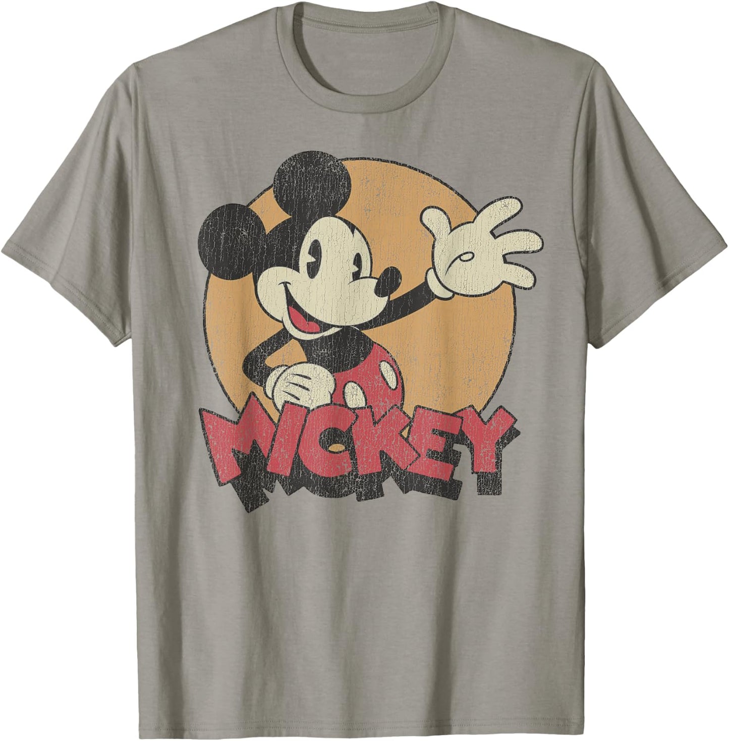 Disney Mickey and Friends Mickey Mouse Retro Distressed Small T-Shirt - T-Shirt | Sand