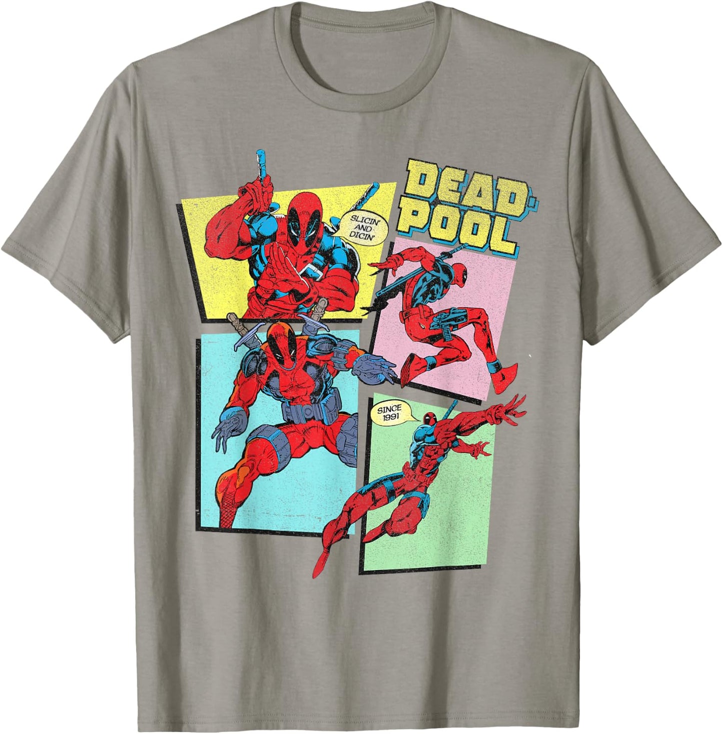 Marvel Deadpool 30th Slicin' And Dicin' Since 1991 T-Shirt - T-Shirt | Sand