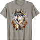 Native American Boho Dreamcatcher Tribe Wolf T-Shirt - T-Shirt | Sand