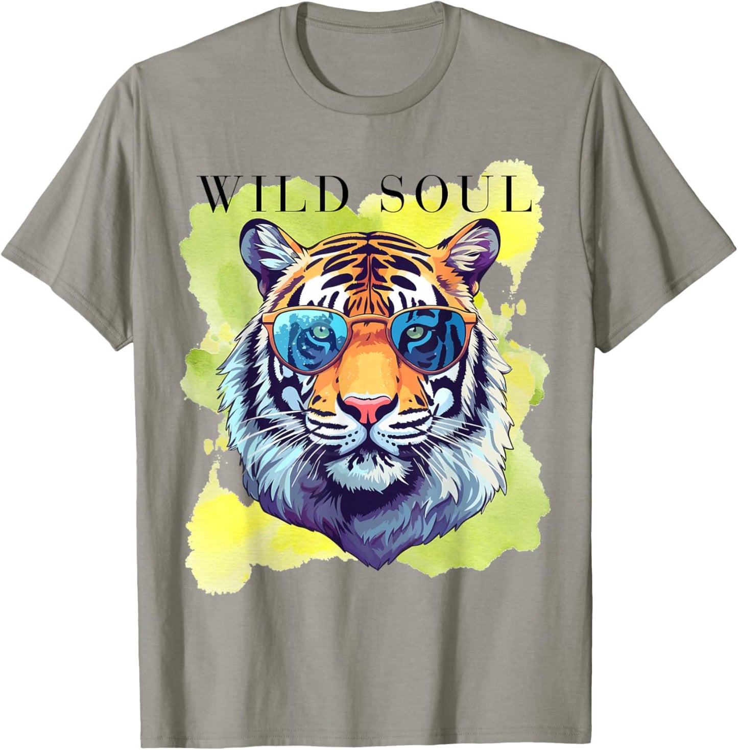 Wild Soul Watercolor Tiger Free Spirit Tiger Lover Design T-Shirt - T-Shirt | Sand