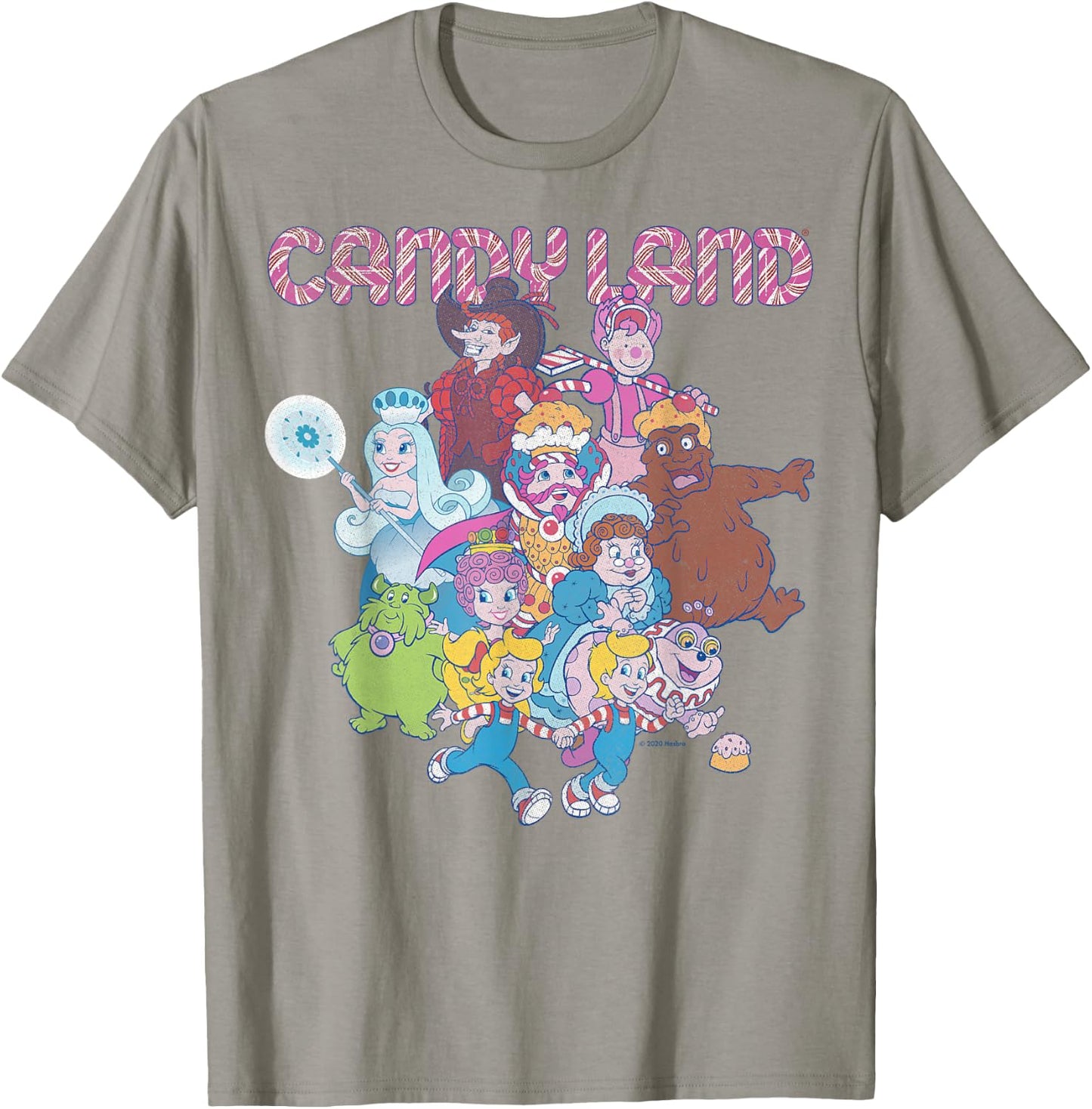 Candy Land Retro Game Characters Group Shot Logo T-Shirt - T-Shirt | Sand