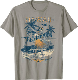 Hawaii Welcomes The Forces Summer Vibes Beach Aloha Patriot T-Shirt - T-Shirt | Sand
