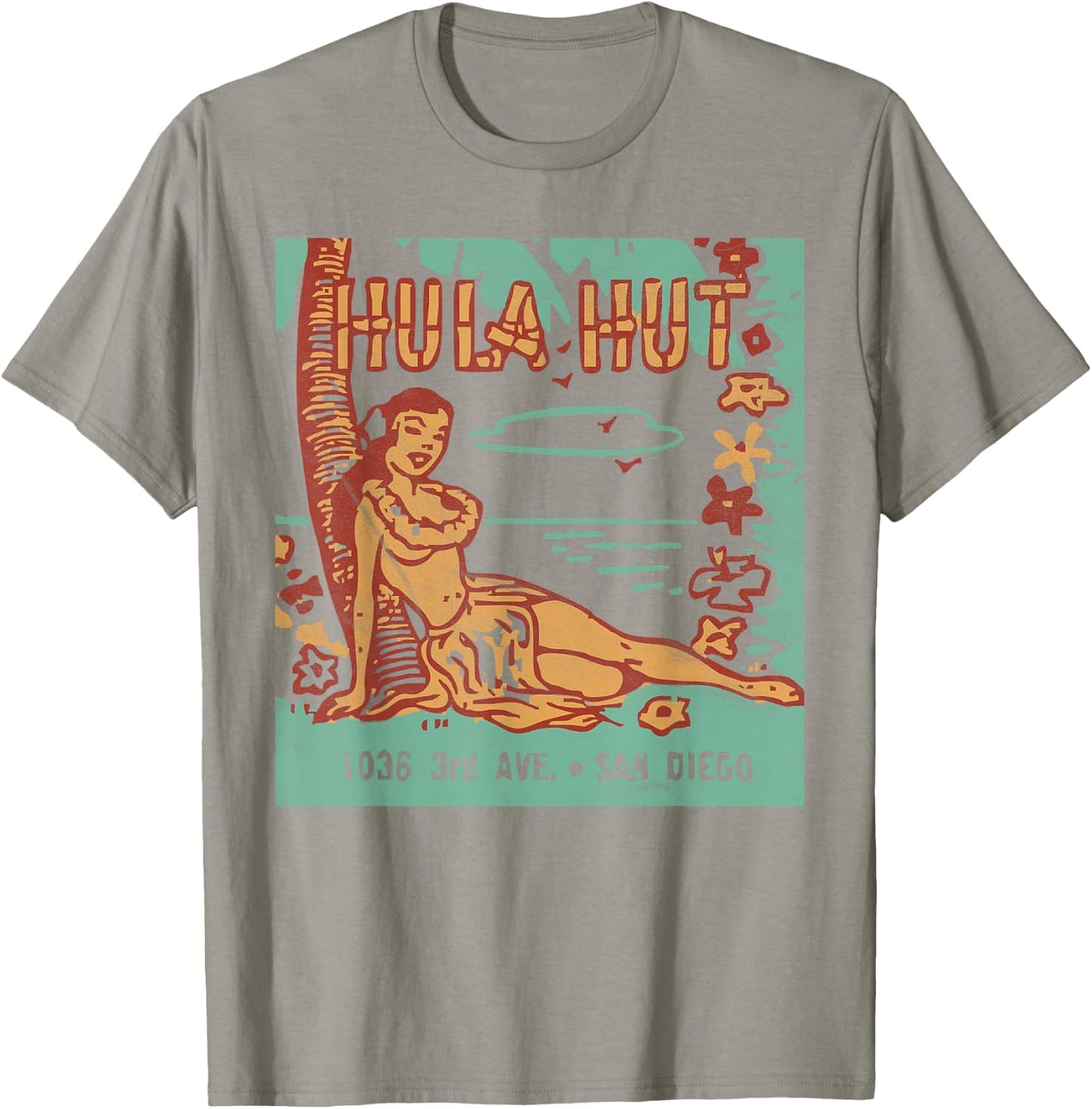 Hula Hut/Vintage Tiki Bar/Summer Vacation T-Shirt - T-Shirt | Sand