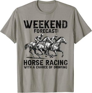 Cool Derby Weekend Forecast Horse Racing Chance of Drinking T-Shirt - T-Shirt | Sand
