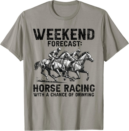 Cool Derby Weekend Forecast Horse Racing Chance of Drinking T-Shirt - T-Shirt | Sand