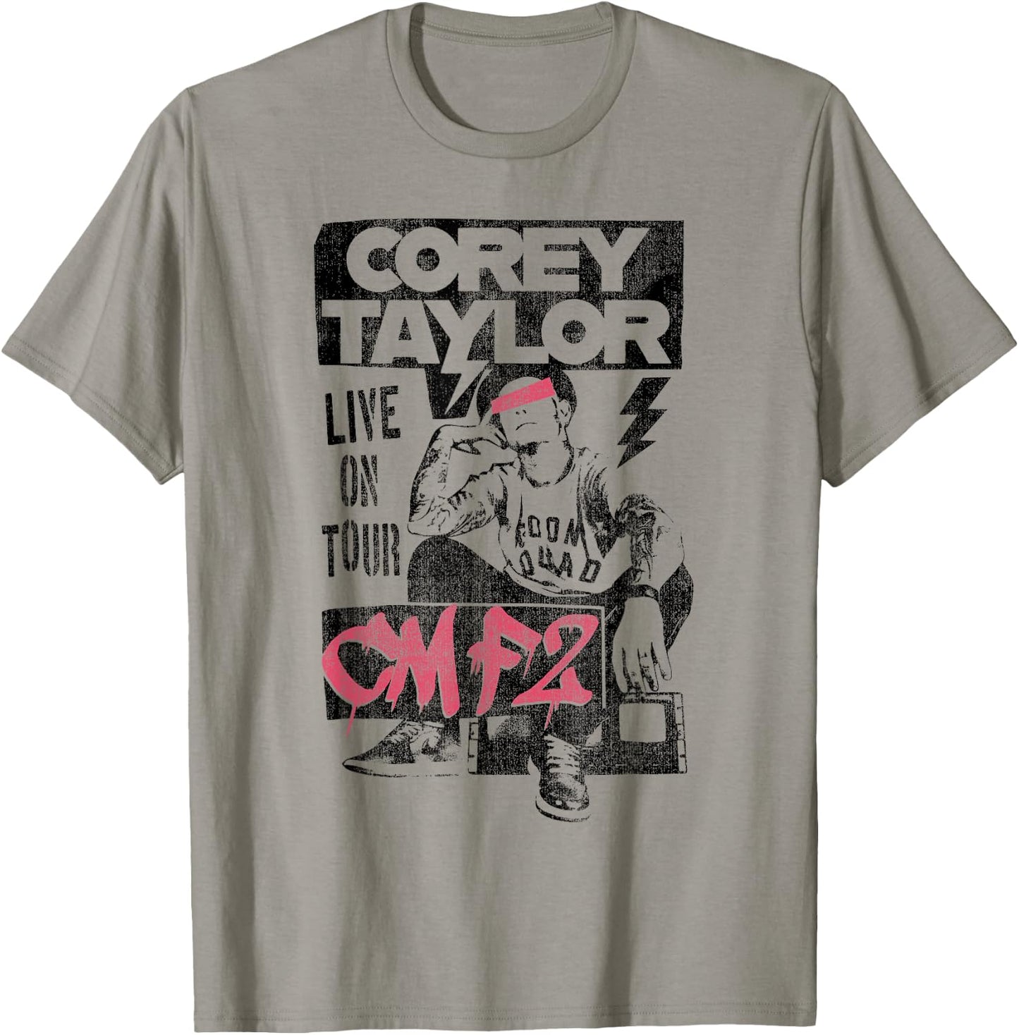 CONTROL INDUSTRY Corey Taylor - Punk Poster , Small, White T-Shirt - T-Shirt | Sand