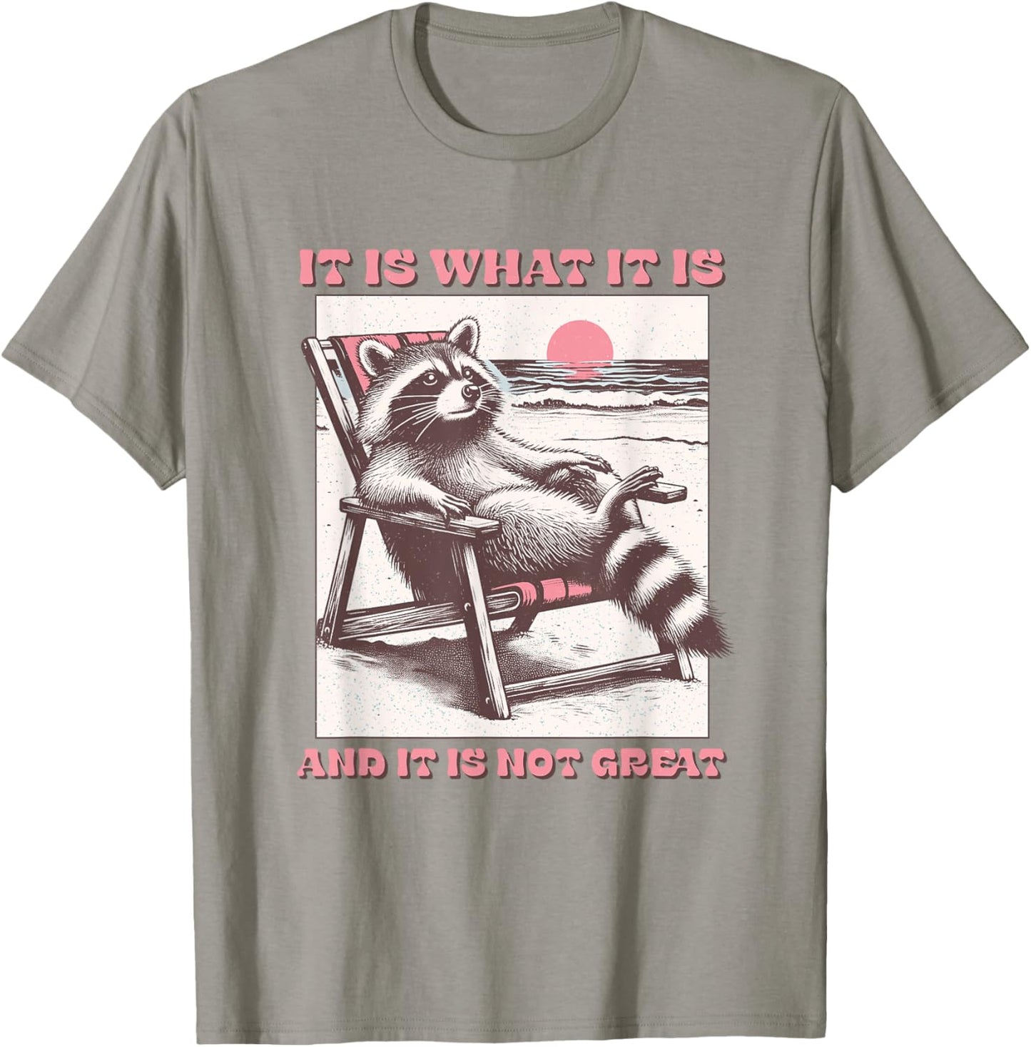 It Is What It Is And It Is Not Great Raccoon T-Shirt - T-Shirt | Sand