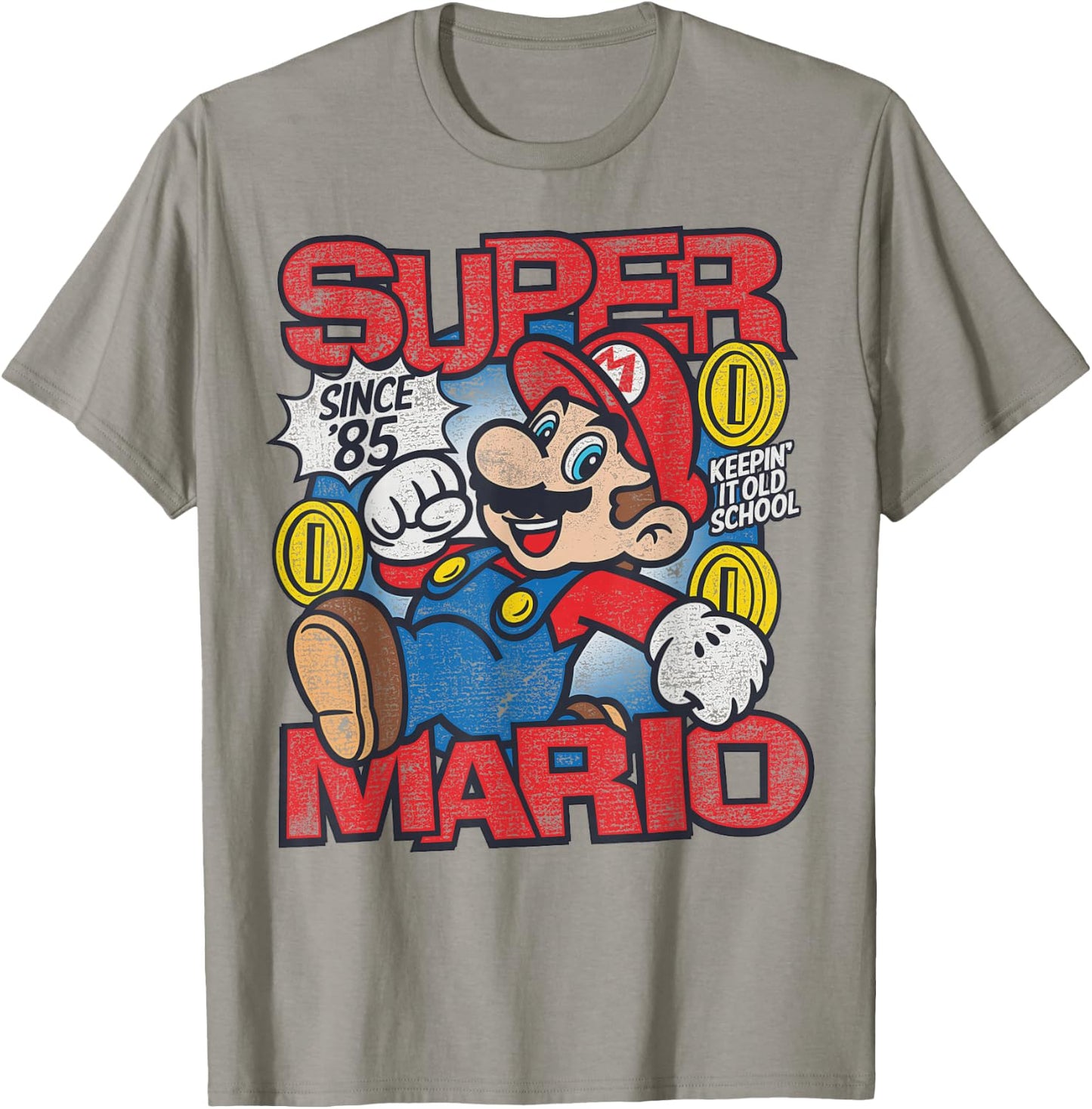 Super Mario Bros Mushroom Kingdom Since '85 Vintage T-Shirt - T-Shirt | Sand