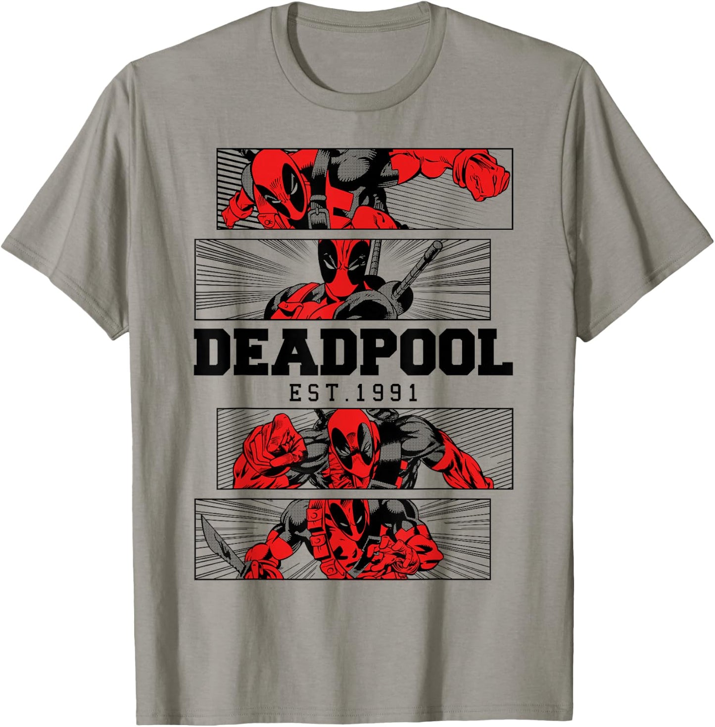 Marvel Deadpool 30th Est. 1991 Panels T-Shirt - T-Shirt | Sand
