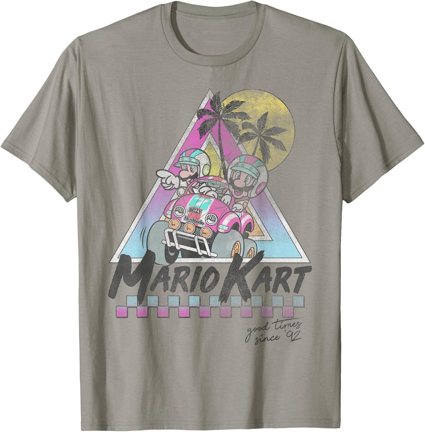 Mario Kart Mario And Luigi Good Time Since 92 Vintage T-Shirt - T-Shirt | Sand