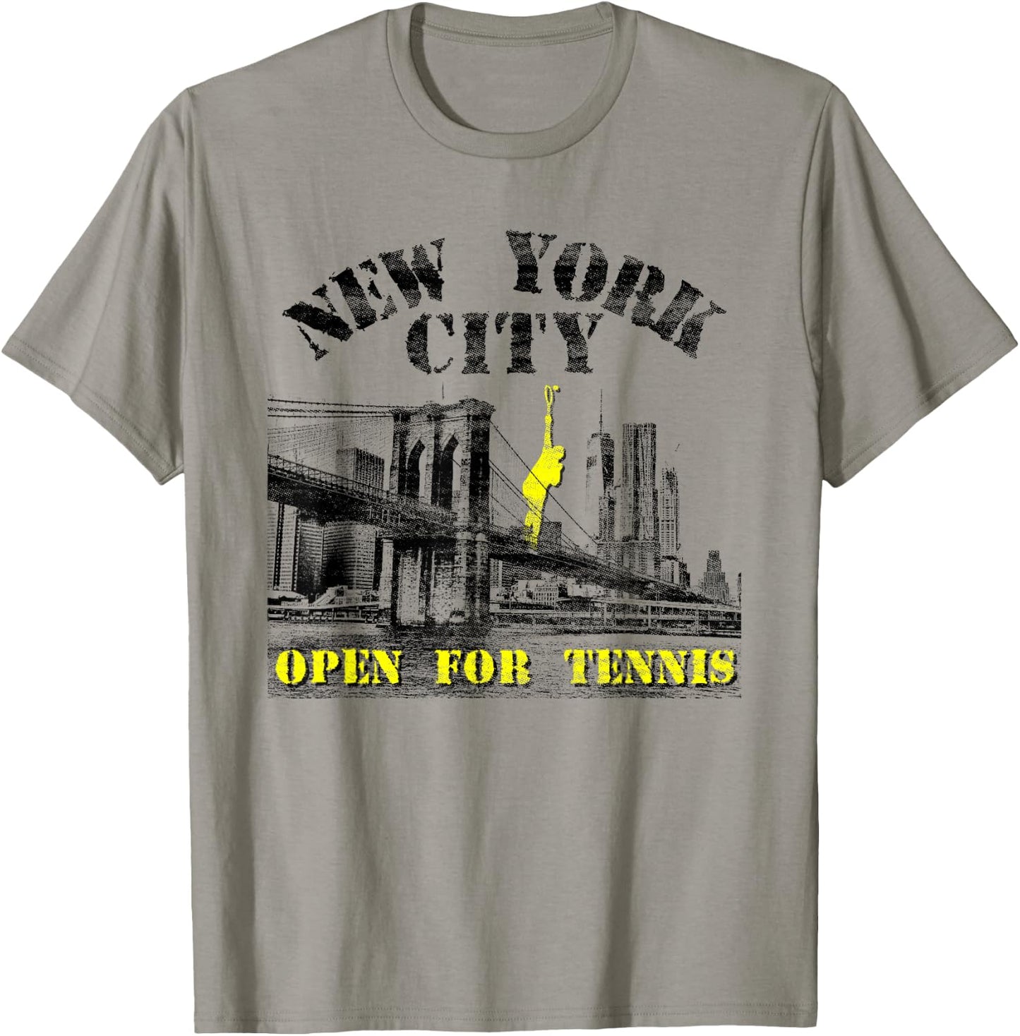 New York City Open for Tennis | Vintage Look | NYC Skyline T-Shirt - T-Shirt | Sand