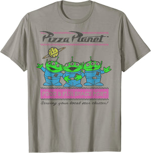 Disney Pixar Toy Story Aliens Pizza Planet Pastel Logo T-Shirt - T-Shirt | Sand