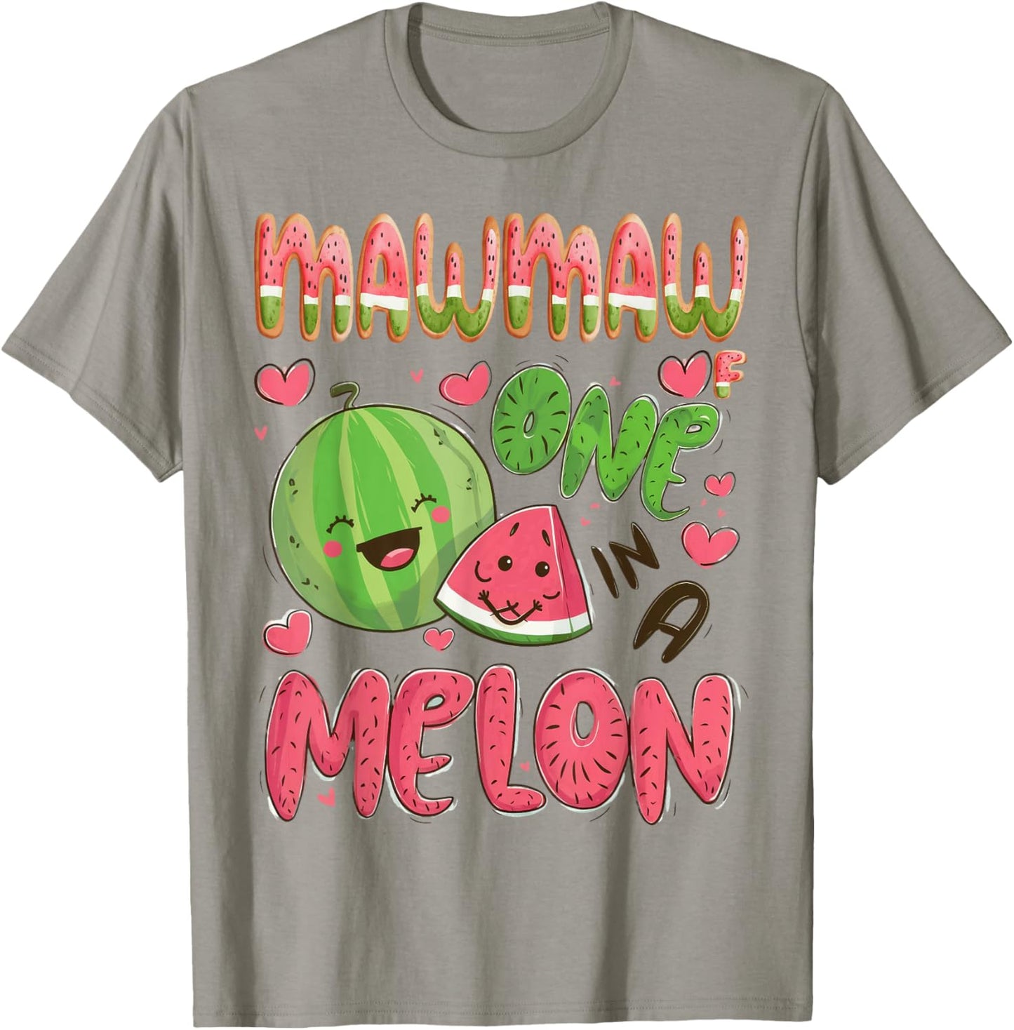 Mawmaw Of One In A Melon 1St Birthday Watermelon Party T-Shirt - T-Shirt | Sand