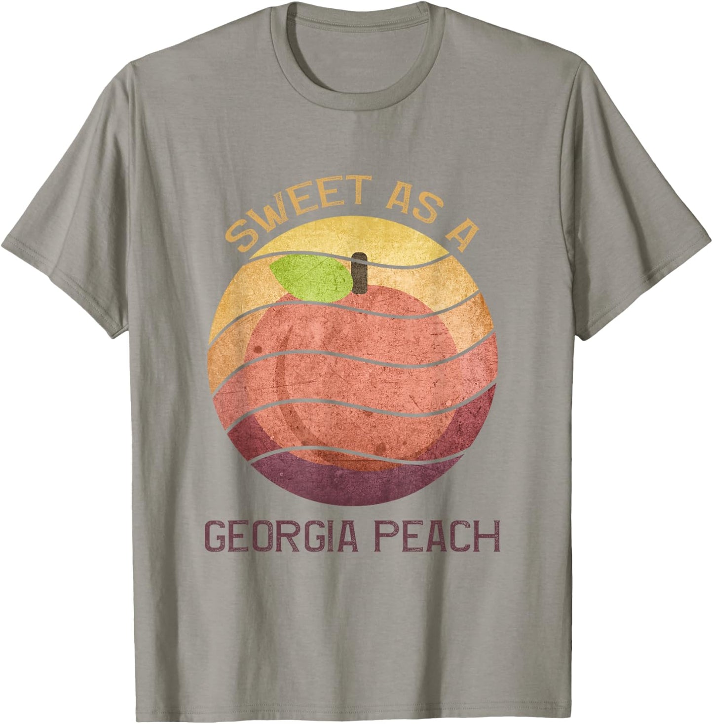 Sweet as a Georgia Peach retro grunge sunset design peach T-Shirt - T-Shirt | Sand
