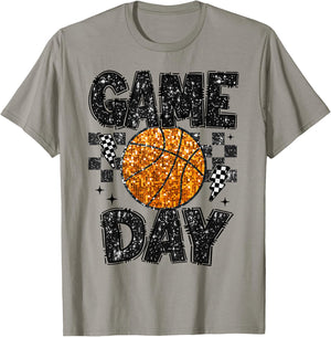 Game Day Basketball Life Cute Mama Mom Matching Retro T-Shirt - T-Shirt | Sand