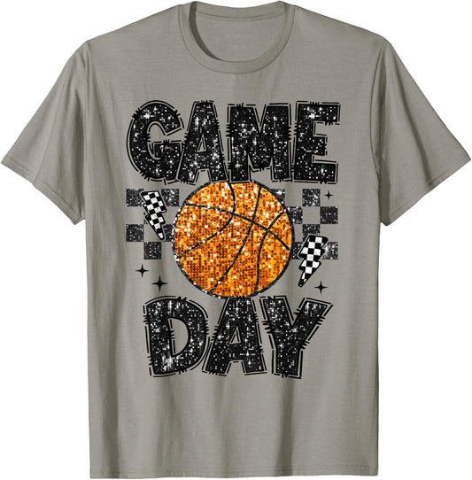 Game Day Basketball Life Cute Mama Mom Matching Retro T-Shirt - T-Shirt | Sand
