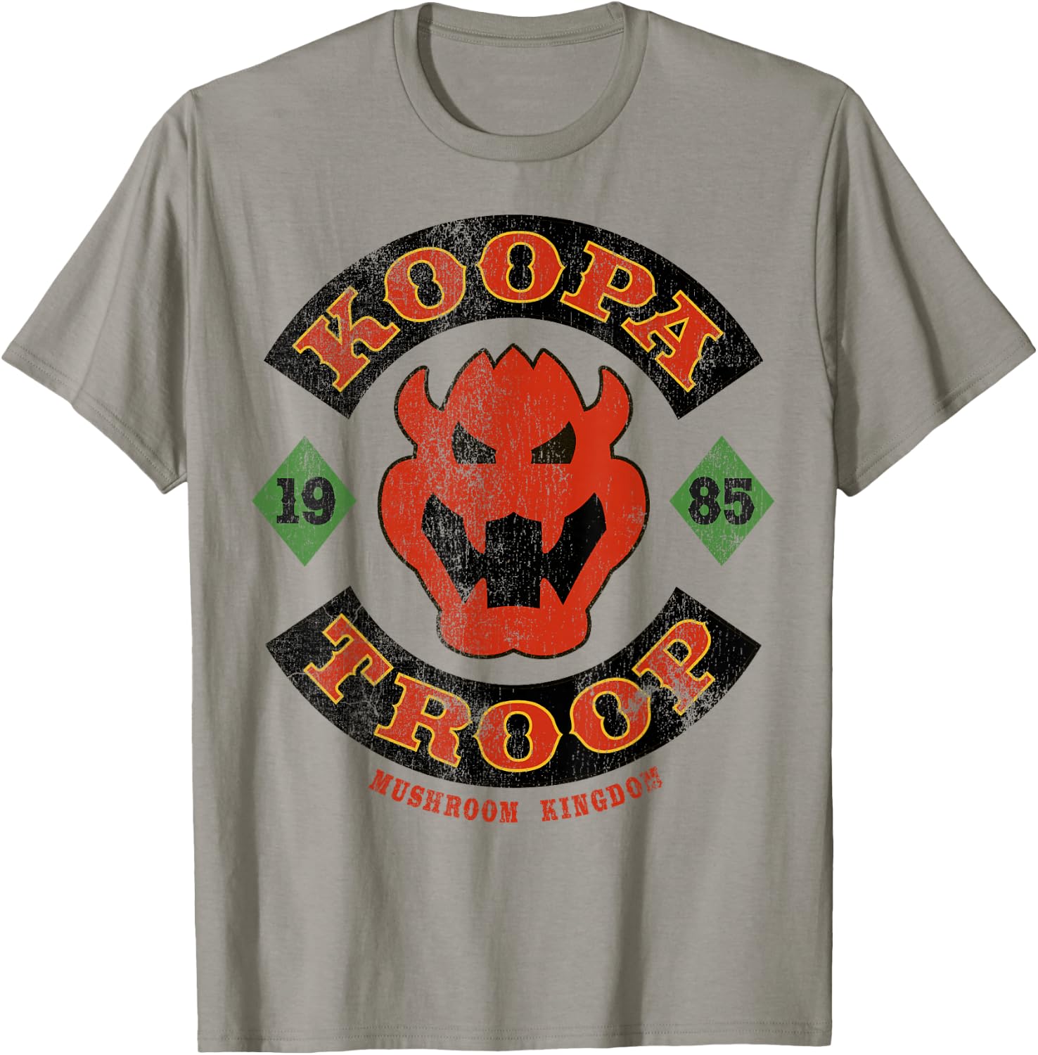Super Mario Bros Bowser Koopa Troop Vintage Distressed T-Shirt - T-Shirt | Sand