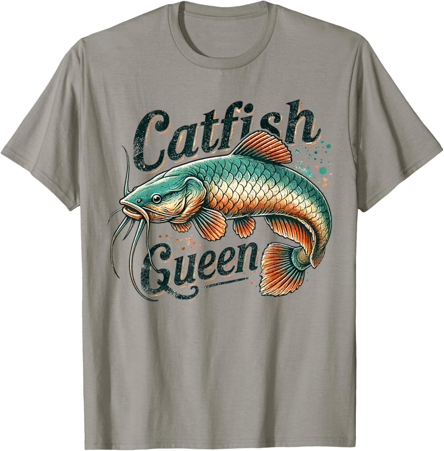 Catfish Queen Unique Catfishing Lover Women Anglers T-Shirt - T-Shirt | Sand