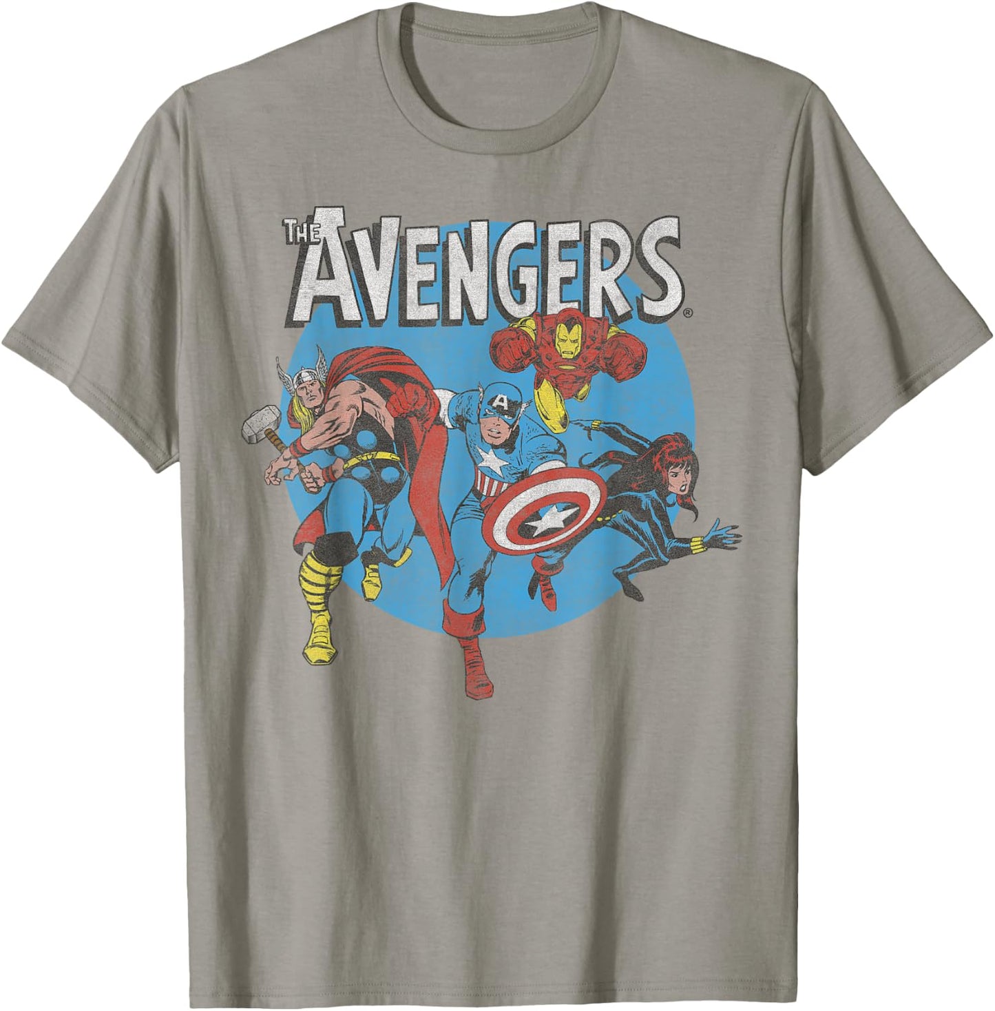 Marvel The Avengers Retro Group Shot Circle T-Shirt - T-Shirt | Sand