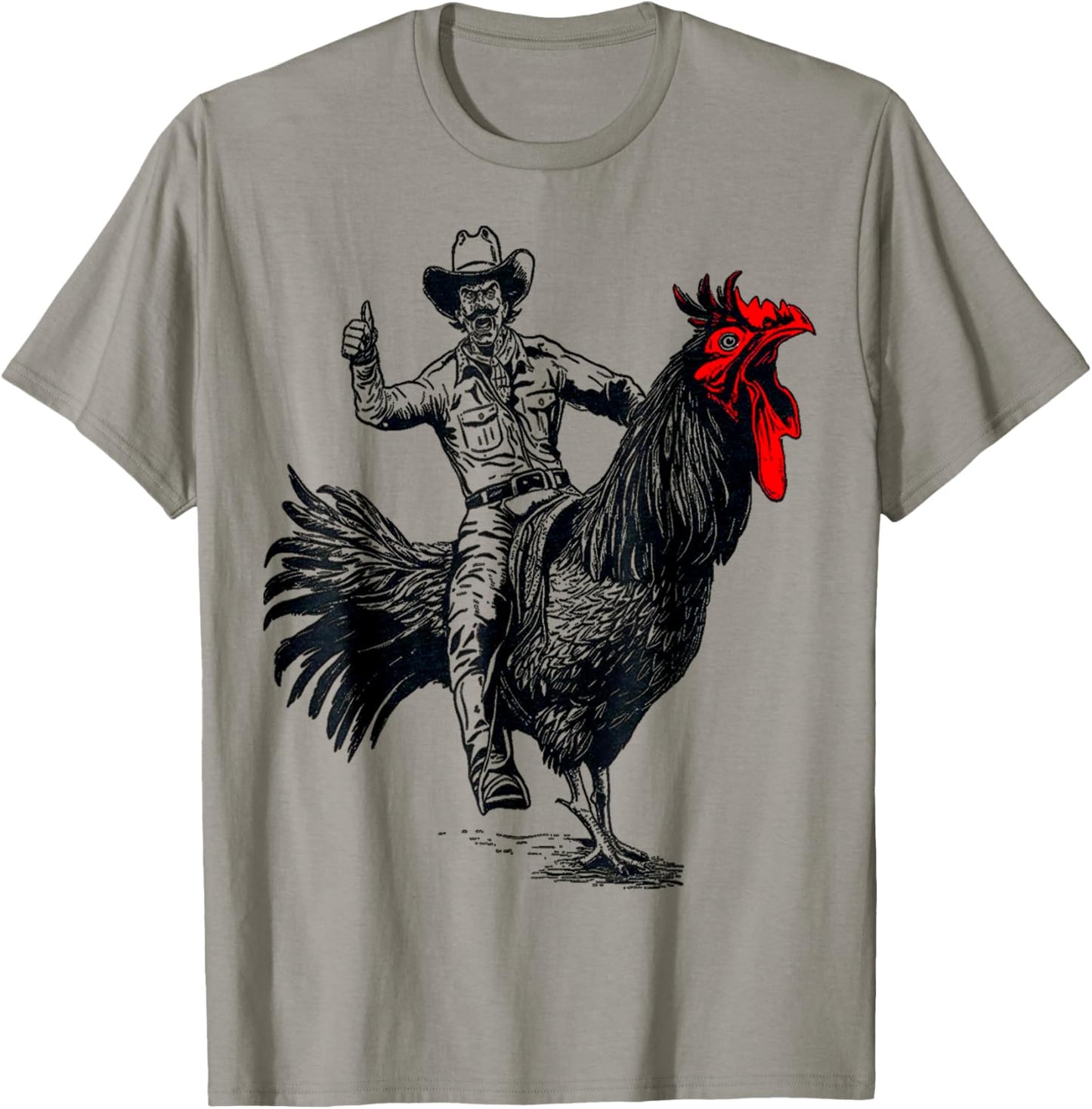 funny design Bachelorette Party cool Cowboy Riding Chicken T-Shirt - T-Shirt | Sand