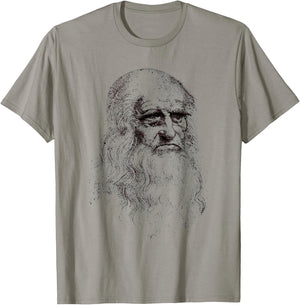 Leonardo Da Vinci portrait Davinci Science Art T-Shirt - T-Shirt | Sand