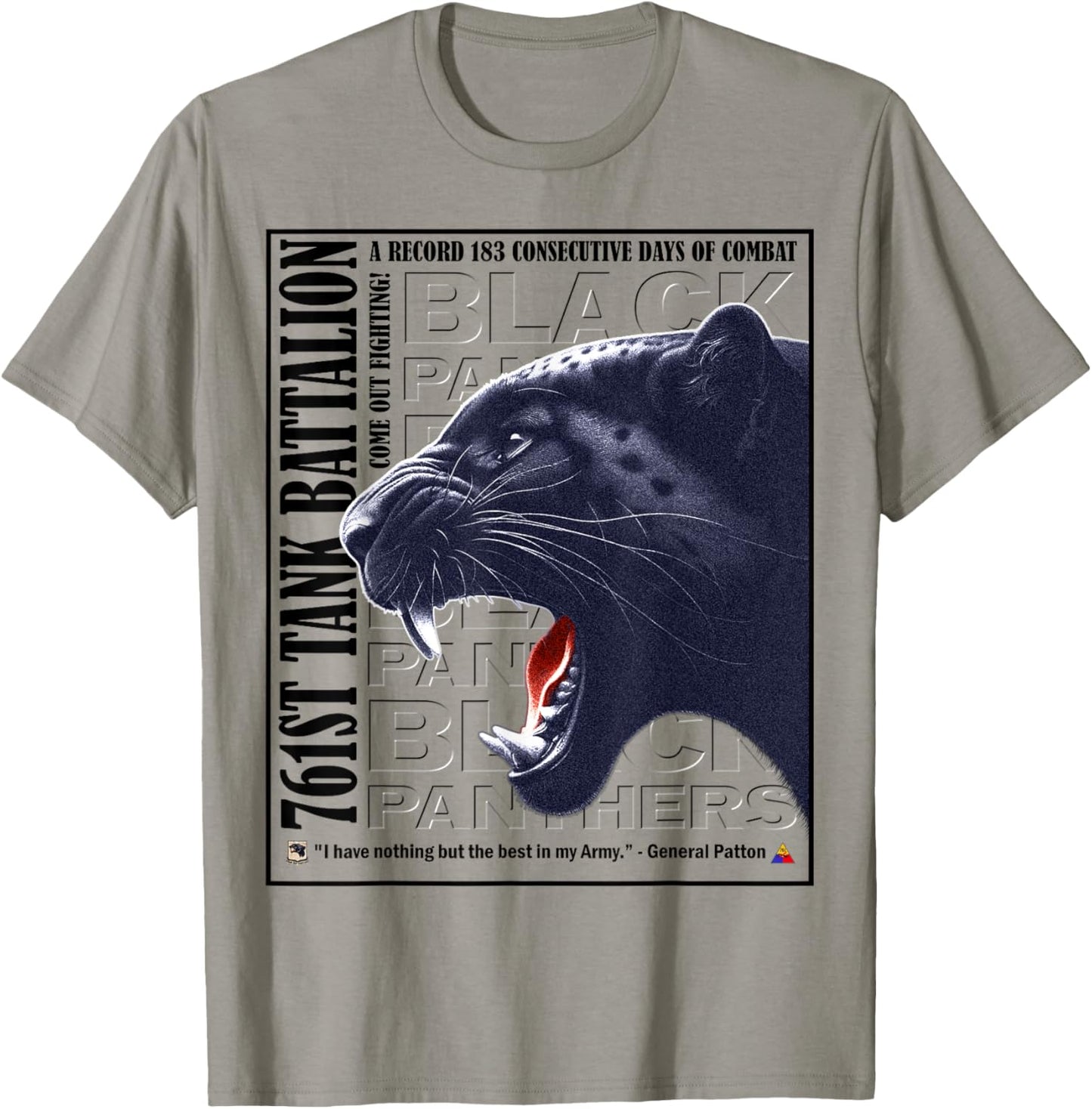 761st Tank Battalion WWII Black Panthers Recognition T-Shirt - T-Shirt | Sand
