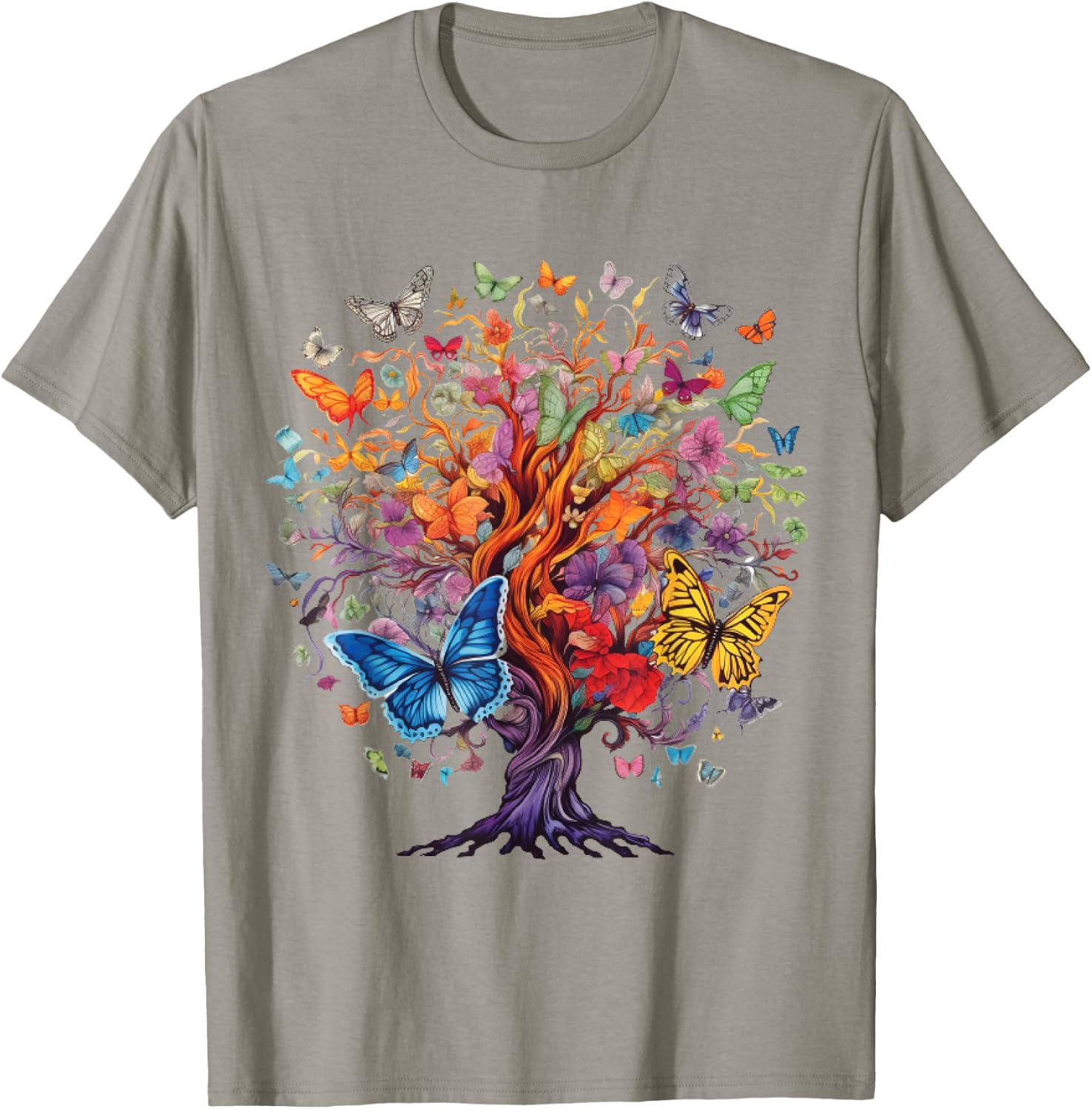 butterfly shirt with flowers, fashion , Gift T-Shirt - T-Shirt | Sand