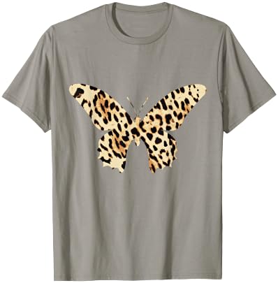 Cheetah Leopard Animal Print Butterfly T-Shirt - T-Shirt | Sand