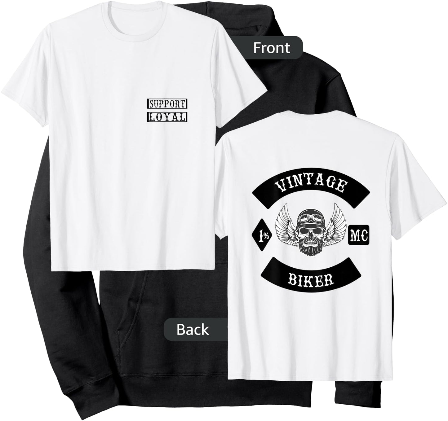 Vintage Biker Mc Patch Motorcycle Club Support Hoodie - Hoodie | Black