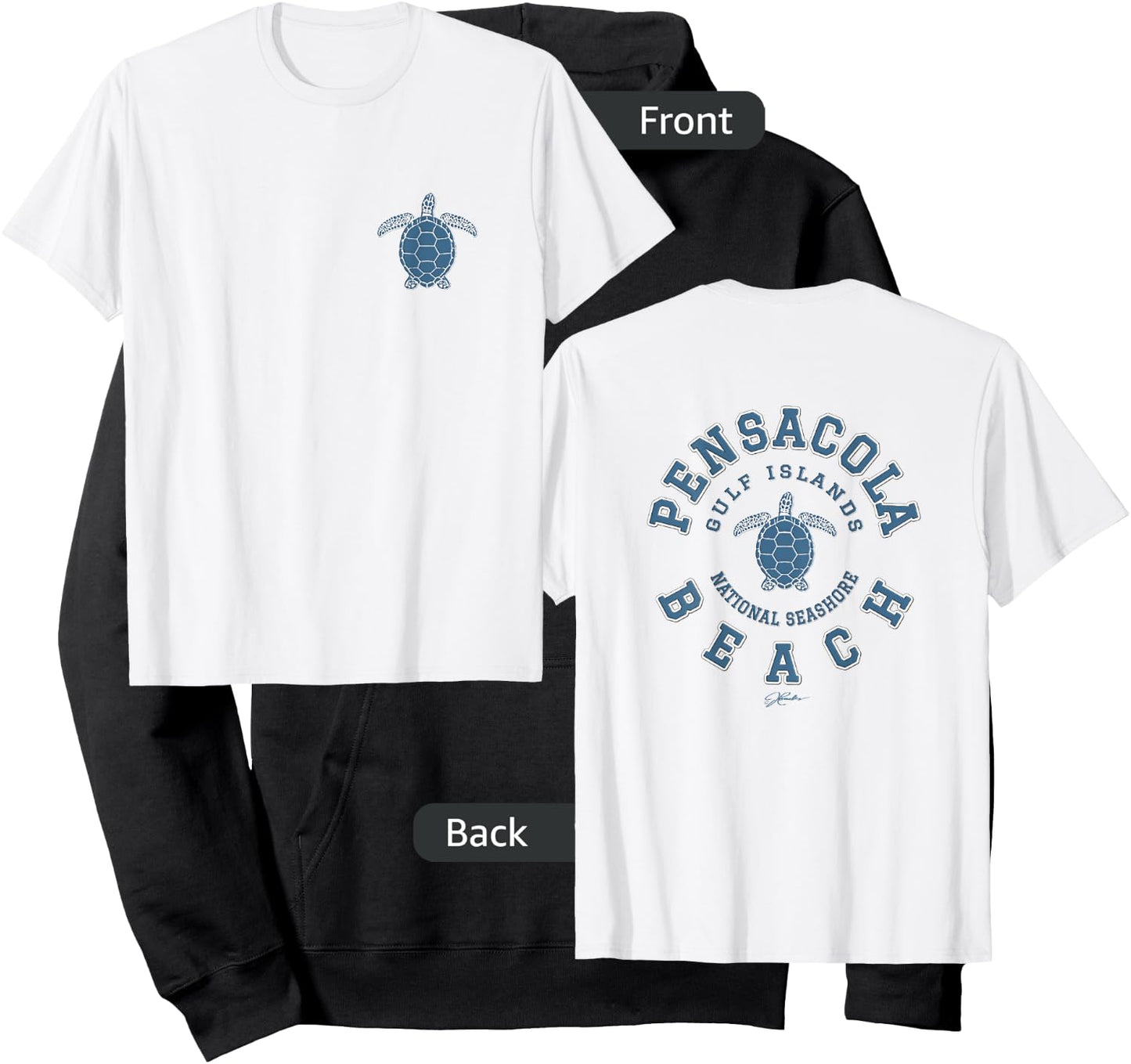 JCombs: Pensacola Beach, FL, Sea Turtle (Two-Sided) Hoodie - Hoodie | Black