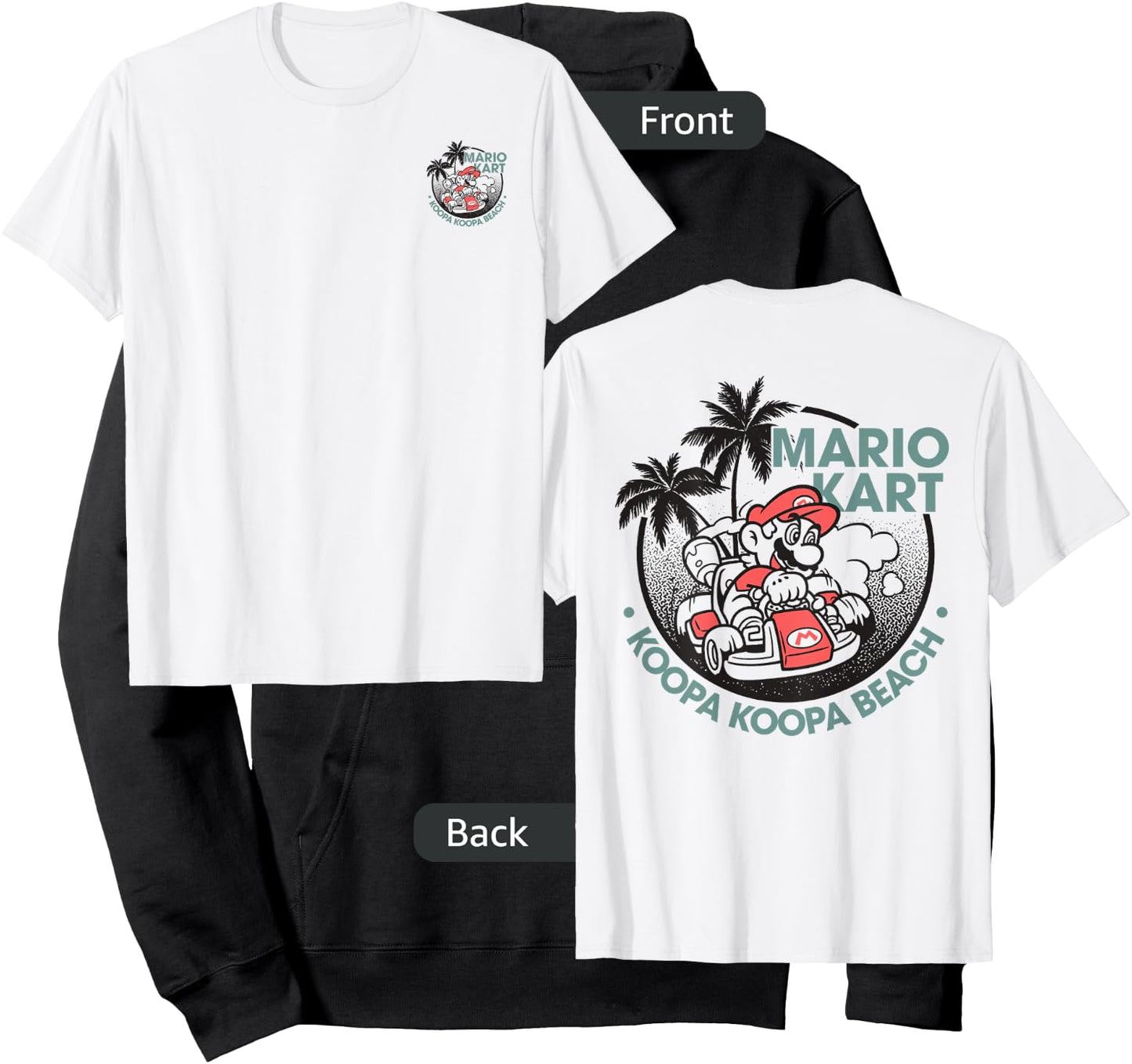 Mario Kart Koopa Koopa Beach Tropical Vintage Nintendo Badge Hoodie - Hoodie | Black