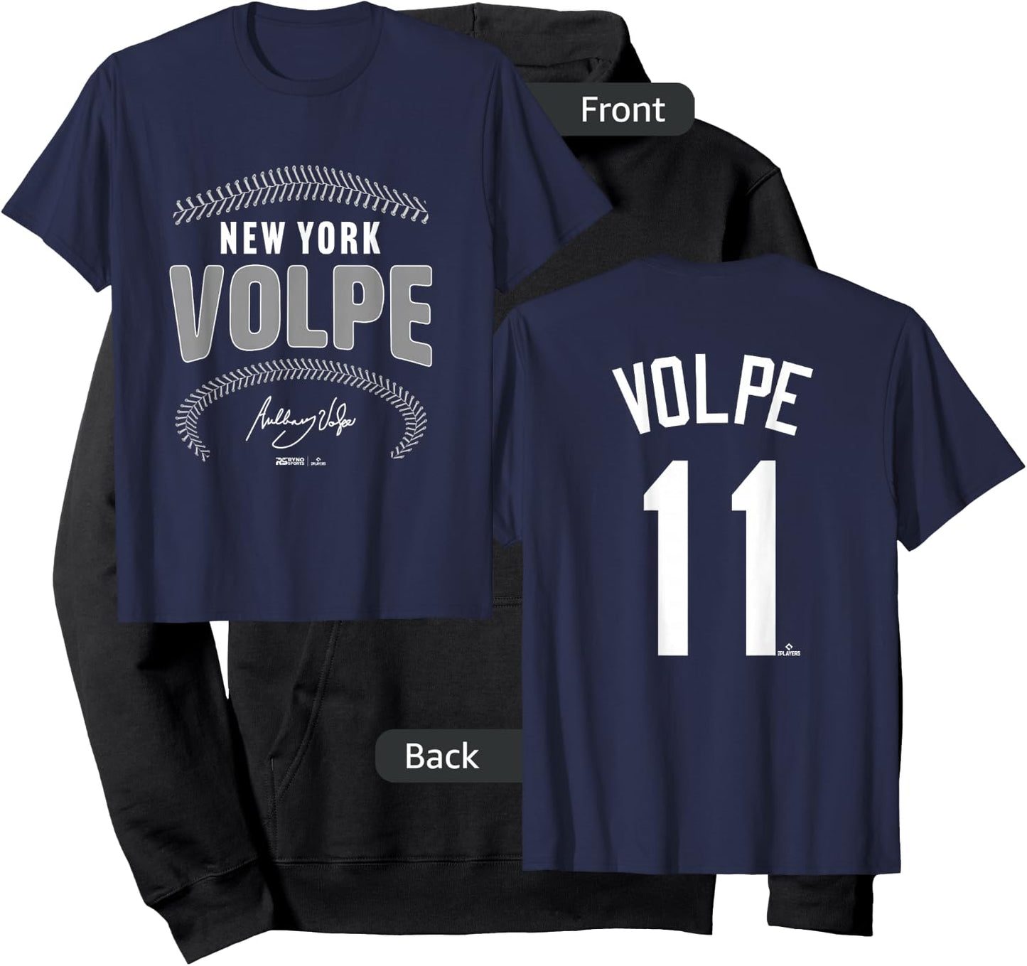 Anthony Volpe New York Baseball Name & Number (Front & Back) Hoodie - Hoodie | Black