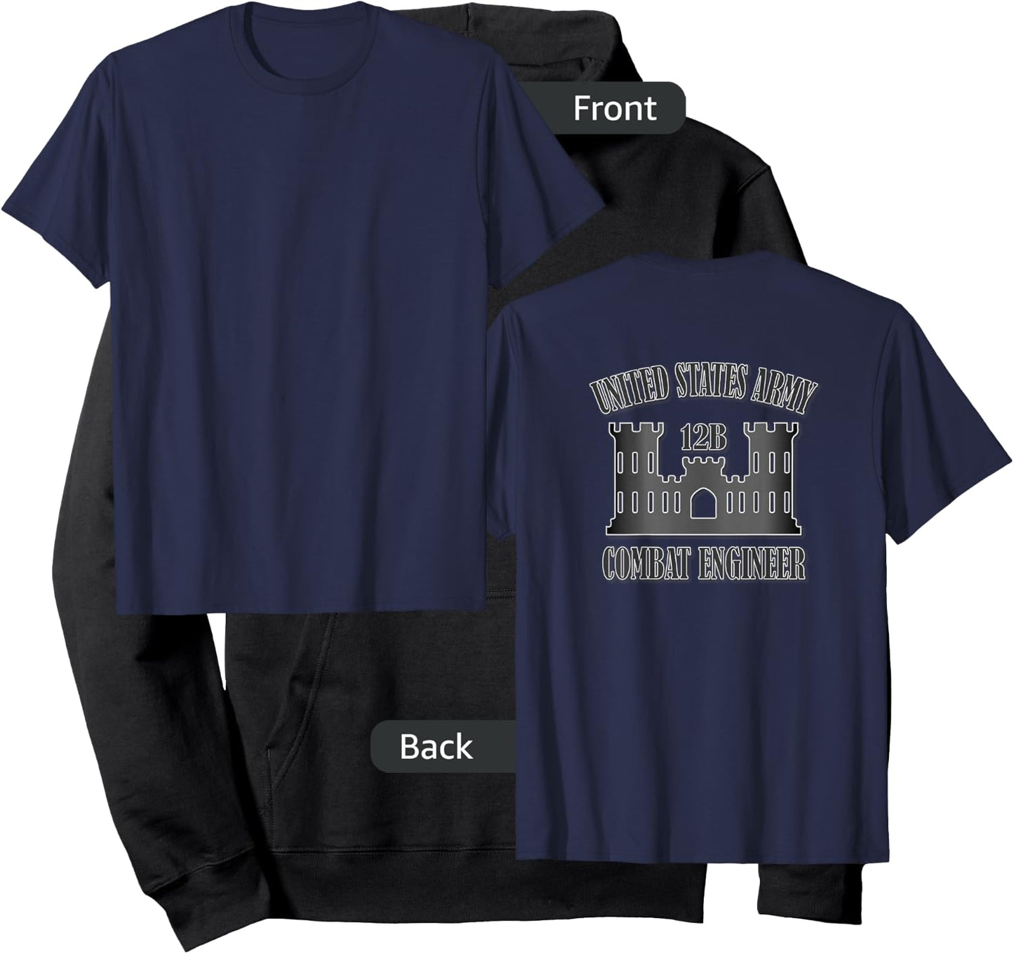 U.S. Army Combat Engineer (Back Design) Hoodie - Hoodie | Black