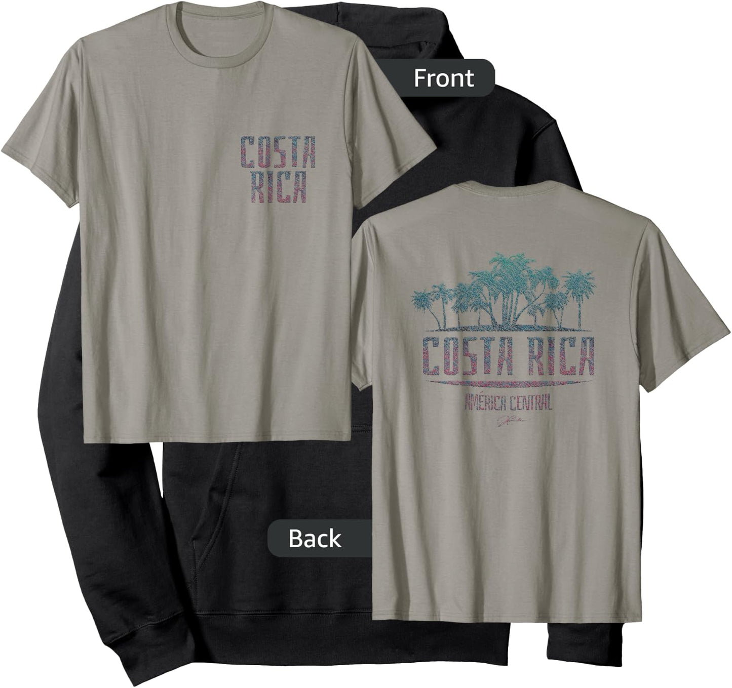 JCombs: Costa Rica Palm Trees on Beach (Two-Sided) Hoodie - Hoodie | Black