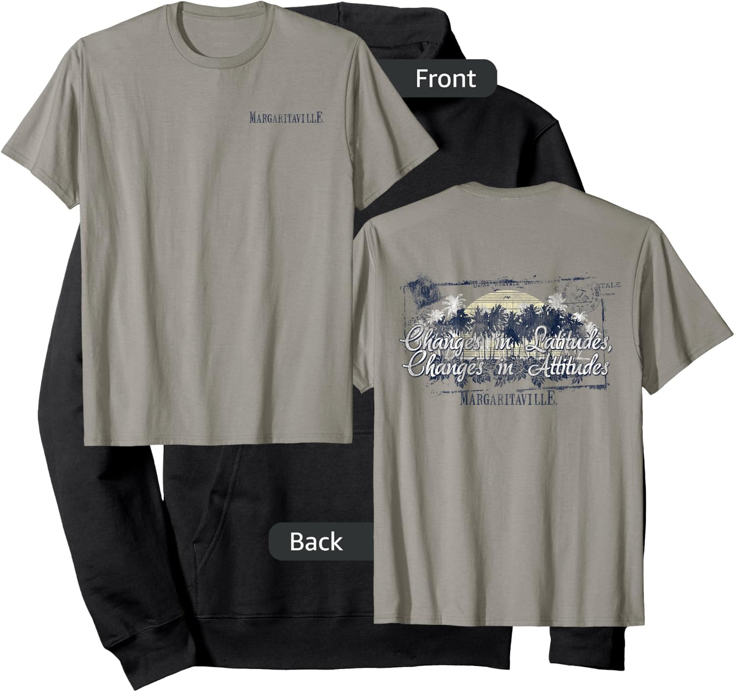 Margaritaville Changes in Latitudes, Changes in Attitudes Heather Grey Women's Classic Fit Cotton/Polyester Blend Hoodie - Hoodie | Black