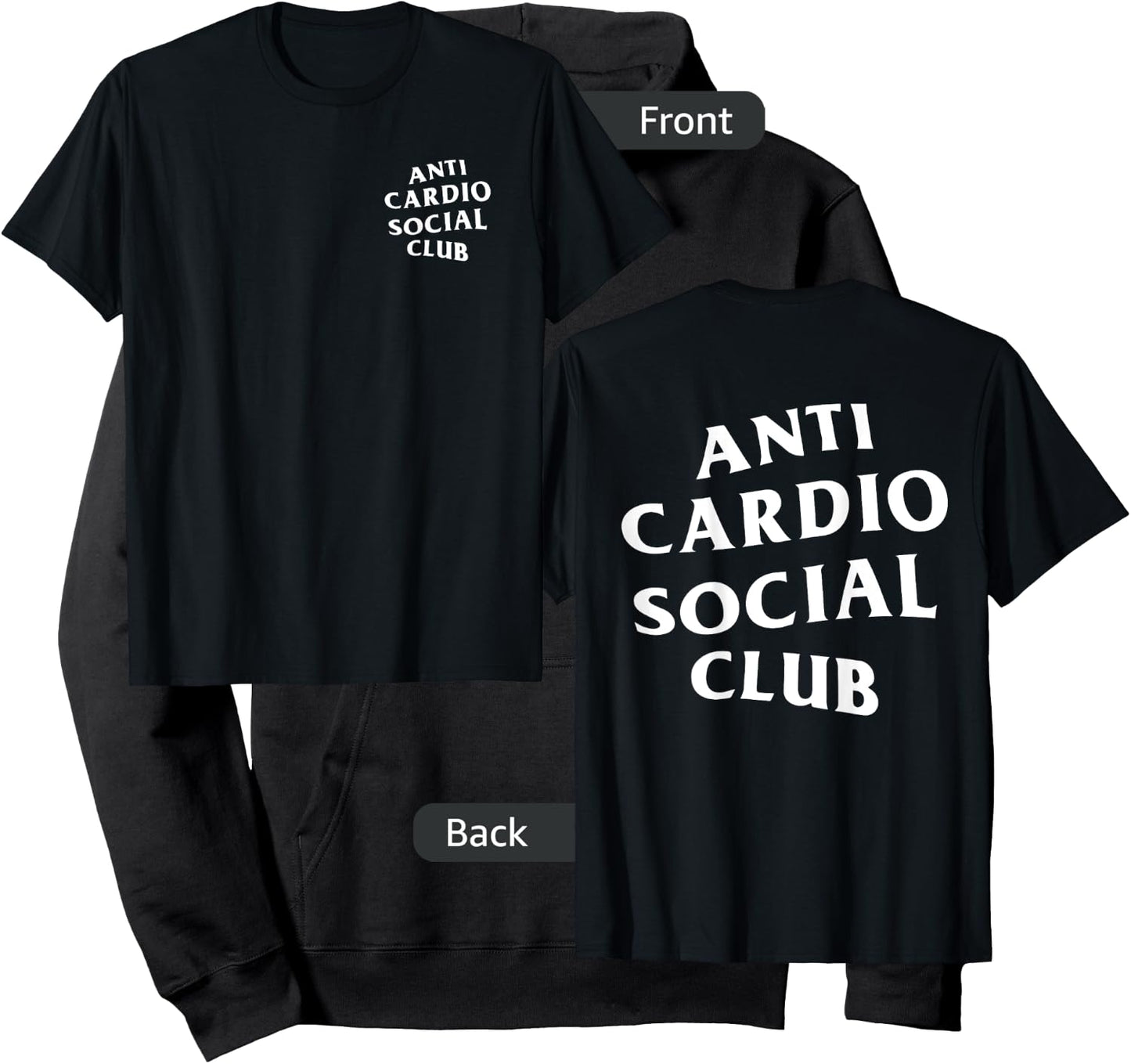 Anti Cardio Social Club: White Logo (Front + Back Design) Hoodie - Hoodie | Black