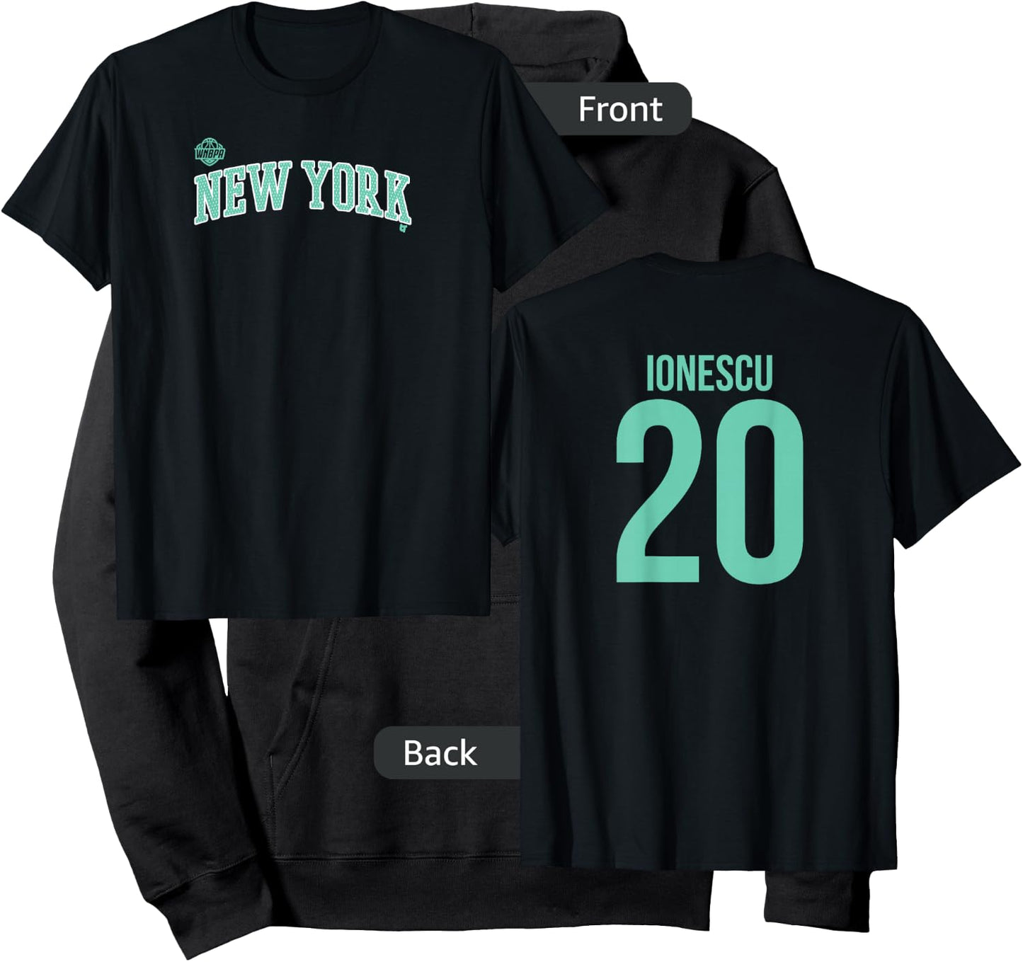 Sabrina Ionescu #20 - Number on Back - New York Basketball Hoodie - Hoodie | Black