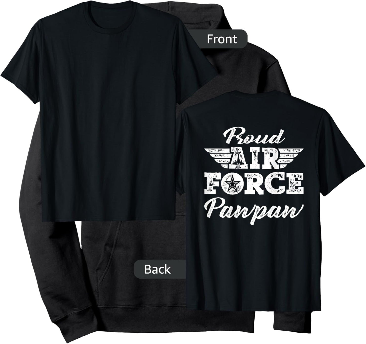 Proud US Air Force Pawpaw Pride Military Family Grandpa Gift Hoodie - Hoodie | Black