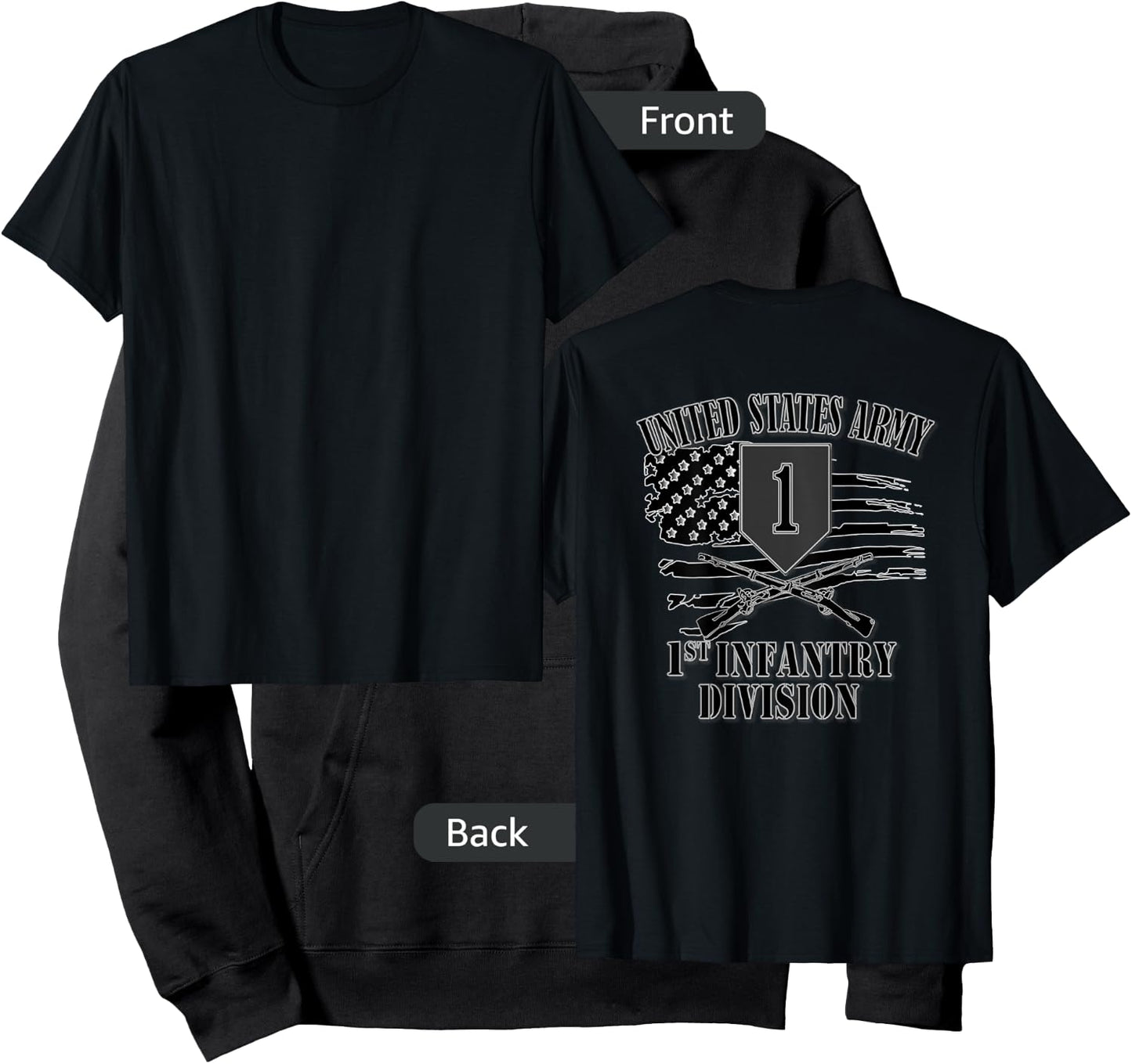 U.S. Army 1st Infantry Division (Back Design) Hoodie - Hoodie | Black